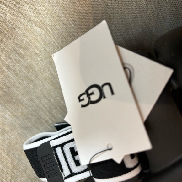 UGG Sz 9 Sport Yeah Puffer Detachable Logo Print Backstrap Slides Clogs Sandals - Picture 4 of 9